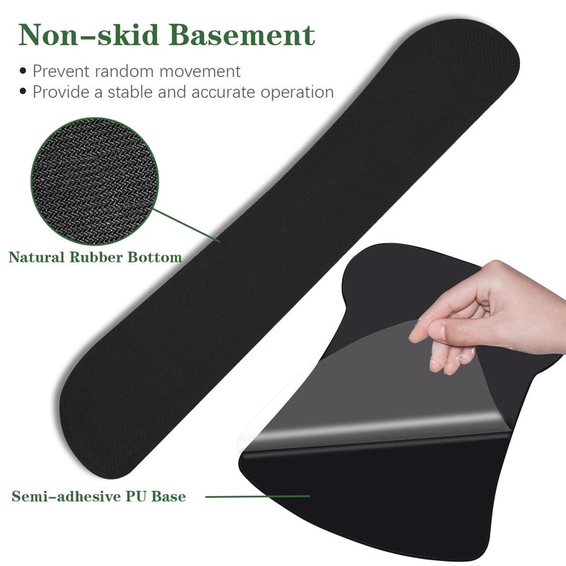 QINGLER Ergonomic Mouse Pad with Wrist Support, Comfortable Keyboard Wrist Rest, Memory Foam Keyboard Pad and Soft Gel Mouse Pad, Easy Typing and Pain Relief for Gaming, Office, Laptopï¼ŒGreen - Image 5