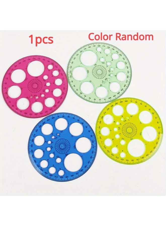 Color Random Transparent Circle Template Ruler 360 Degrees Round Stationery Accurate Measuring Tool for Office School Drafting - Image 1