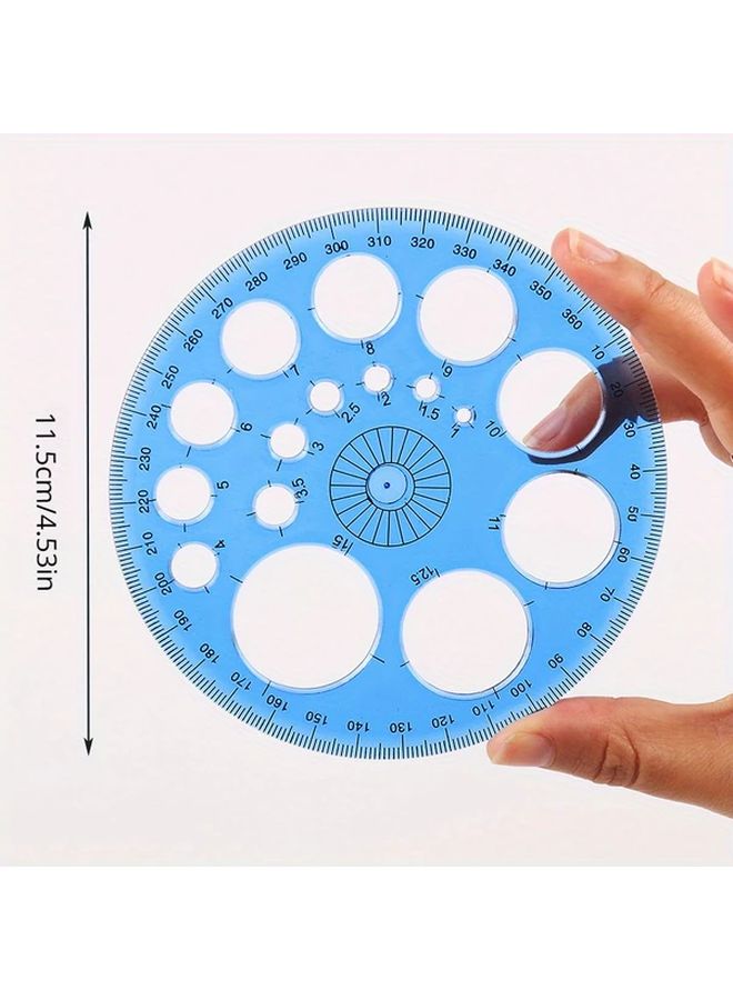 Color Random Transparent Circle Template Ruler 360 Degrees Round Stationery Accurate Measuring Tool for Office School Drafting - Image 2
