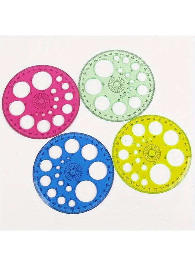 Color Random Transparent Circle Template Ruler 360 Degrees Round Stationery Accurate Measuring Tool for Office School Drafting - Image 5