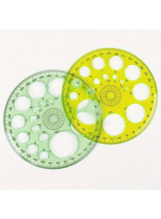 Color Random Transparent Circle Template Ruler 360 Degrees Round Stationery Accurate Measuring Tool for Office School Drafting - Image 3