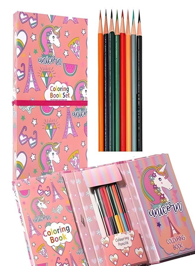 JOUET Panda Colouring Book Set for Kids Ages 3-6 Years with 30 Sheets and 8 Dual-Sided Colour Pencils Drawing and Activity Kit - Image 1