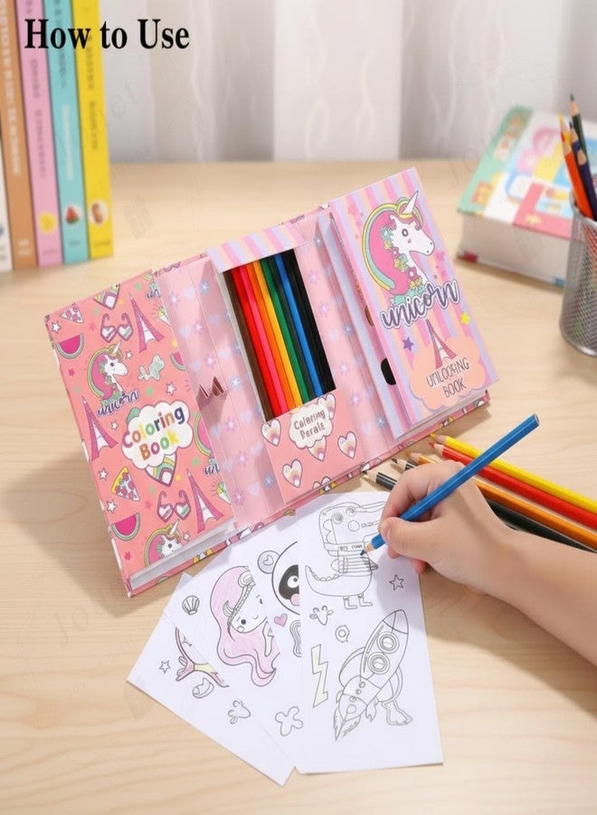 JOUET Panda Colouring Book Set for Kids Ages 3-6 Years with 30 Sheets and 8 Dual-Sided Colour Pencils Drawing and Activity Kit - Image 2
