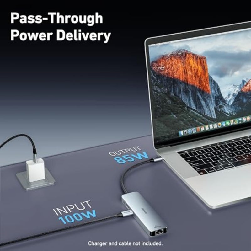BENFEI 6-in-1 USB C Hub with HDMI 4K@60Hz,2 USB-A, 1 USB-C Data, 100W Charge, Gigabit Ethernet, Silicone Tangle-Free Cable Compatible with MacBook Pro/Air, iPad Pro, iMac, iPhone 15 Pro/Pro Max - Image 3