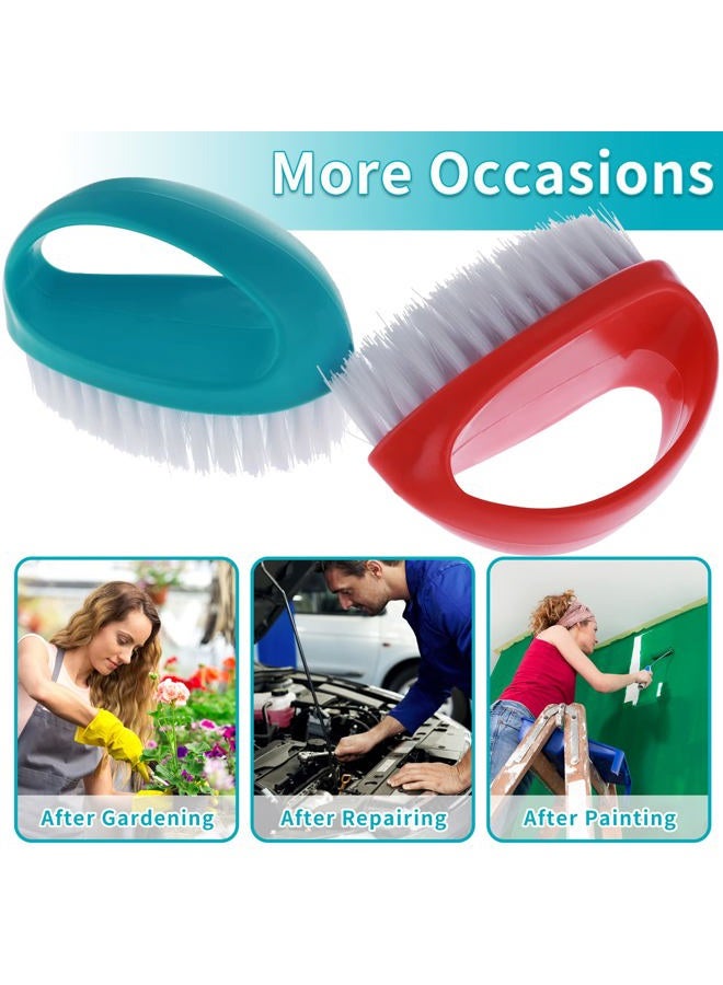 Cobee 2 Pack Hand Nail Brush for Cleaning Fingernails Durable Stiff Bristles Nail Scrub Brush Cleaner with Handle Heavy Duty Deep Nail Cleaning Scrubber for Fingernails Toes Men Mechanics(Red, Blue) - Image 4