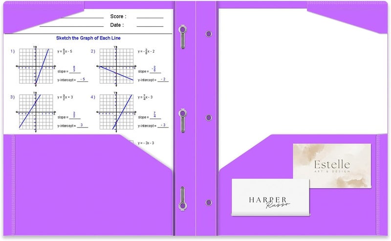 BAOFALI Heavy Duty Plastic Pocket Folder with Prongs,6 Pack File Folder with Clear Front Pocket,2 Pockets and 3 Prongs,As Well As 2 Card Slots,Pocket Folders for Letter Size PaperSchoolwork & Officer - Image 2