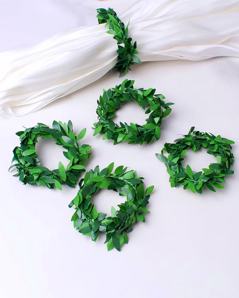 LJY 32.8 Yards Artificial Ivy Garland Foliage Green Leaves Fake Vine for Wedding Party Ceremony DIY Headbands - Image 5