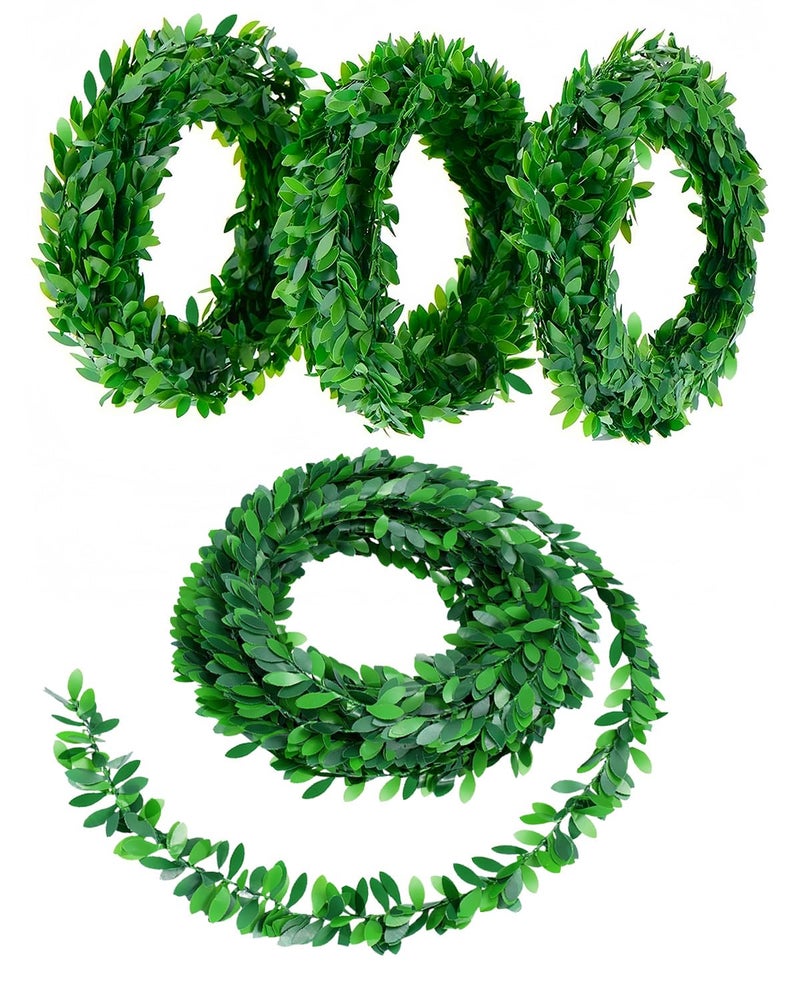 LJY 32.8 Yards Artificial Ivy Garland Foliage Green Leaves Fake Vine for Wedding Party Ceremony DIY Headbands - Image 1