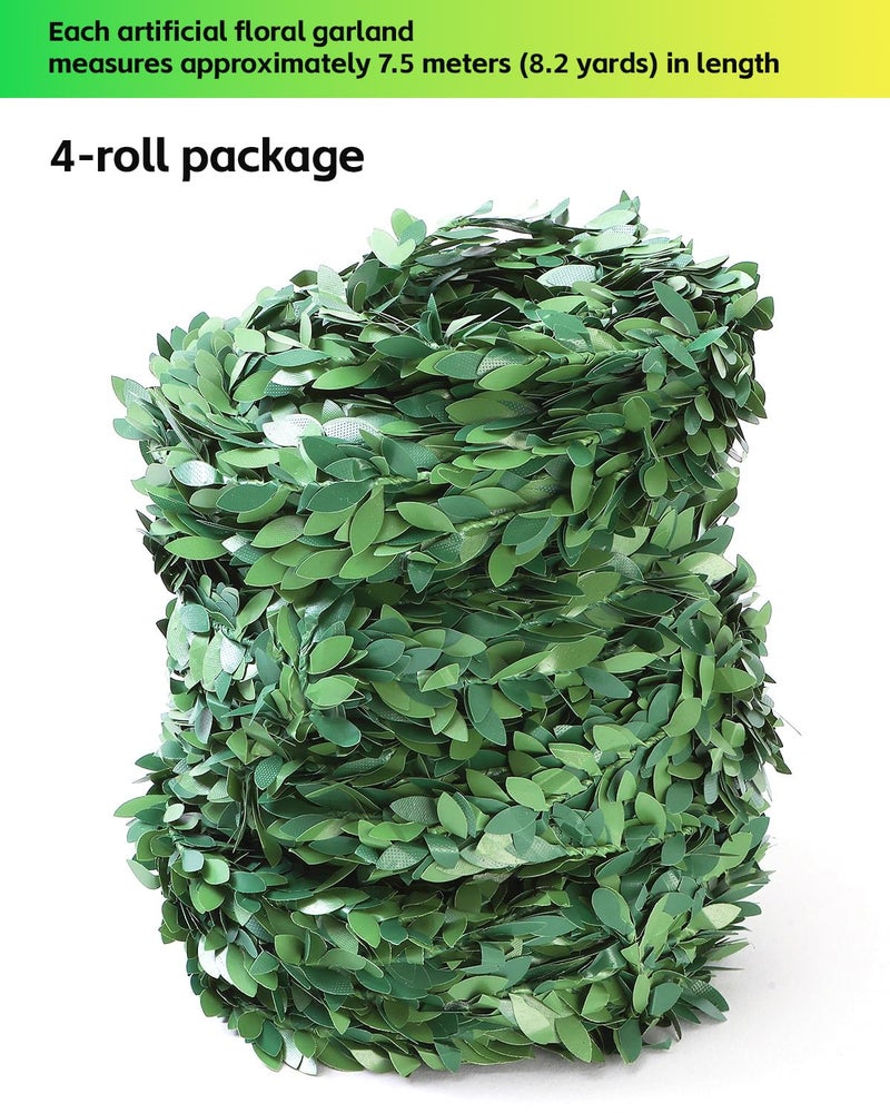 LJY 32.8 Yards Artificial Ivy Garland Foliage Green Leaves Fake Vine for Wedding Party Ceremony DIY Headbands - Image 3