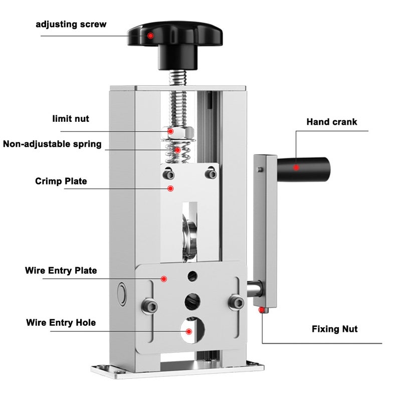منفذ سلك منزلي محمول أداة يدوية لفك سلك آلة تقشير سلك كهربائي 1-25 مم مع مقود يدوي يدعم الاستخدام مع المثقاب الكهربائي اليدوي - Image 2