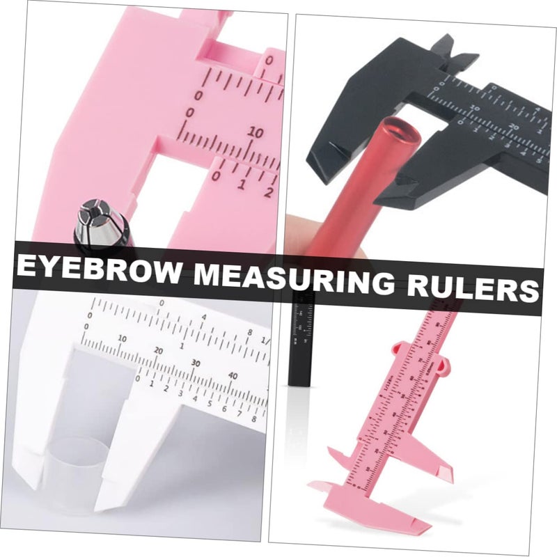 Mikikit 6Pcs Brow Mapping Ruler Set with Claw Clamps for Precise Symmetrical Makeup - Image 5