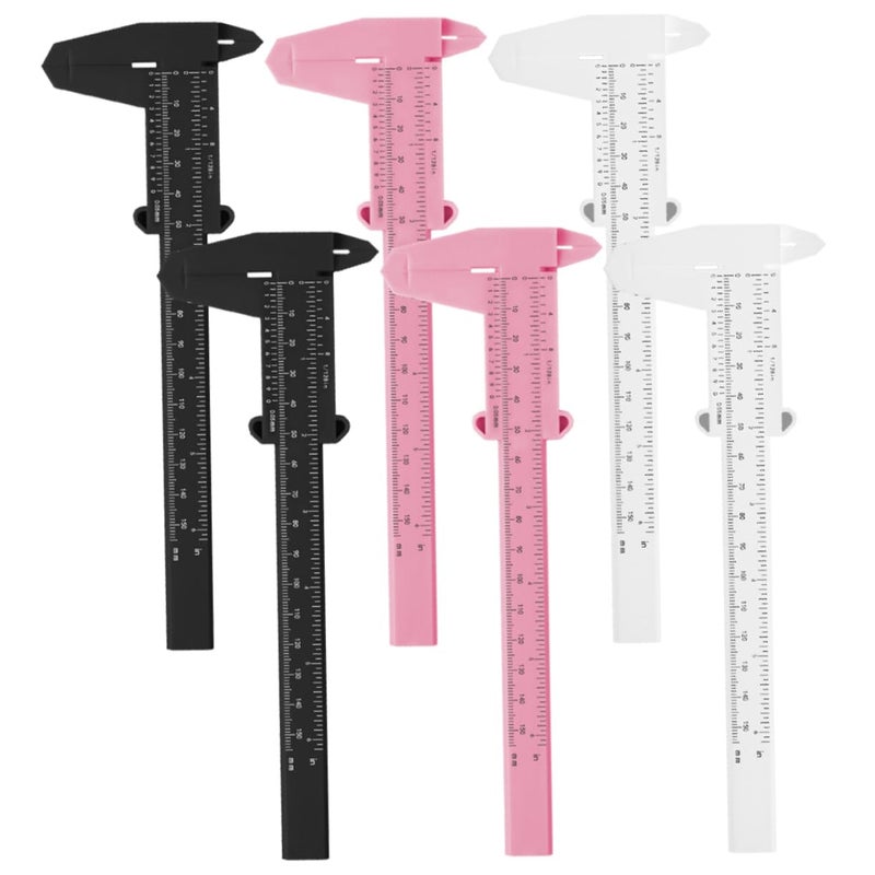 Mikikit 6Pcs Brow Mapping Ruler Set with Claw Clamps for Precise Symmetrical Makeup - Image 1