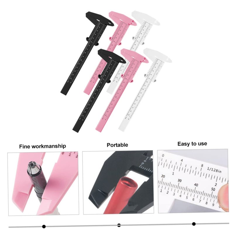 Mikikit 6Pcs Brow Mapping Ruler Set with Claw Clamps for Precise Symmetrical Makeup - Image 3