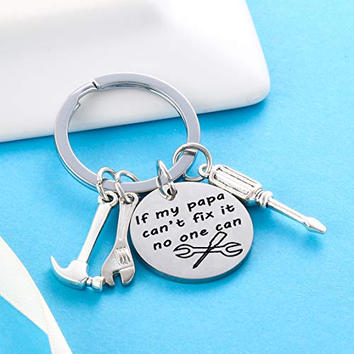 Nimteve Dad Keychain Funny Dad Gifts From Son Daughter Christmas Gift Keyring Father's Day Gift For Dad Gift Papa Daddy (If my papa can't fix it, no one can) - Image 3