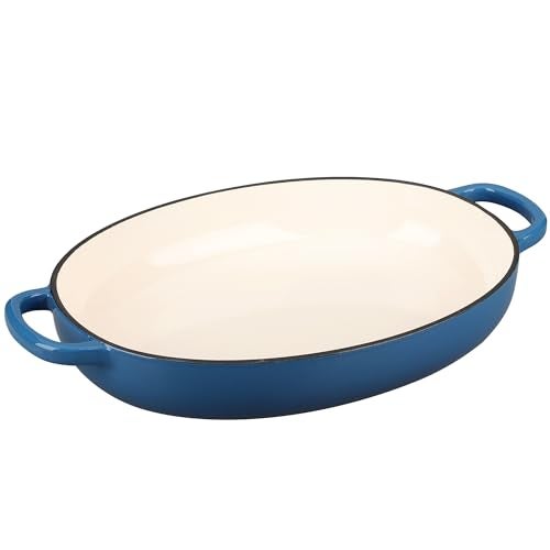 EDGING CASTING Enameled Oval Cast Iron Dutch Oven Pot with Lid, Bread Dutch Oven for Sourdough Bread Baking, Dutch Oven Bread, Bread Oven, 6QT, Lake Blue - Image 5