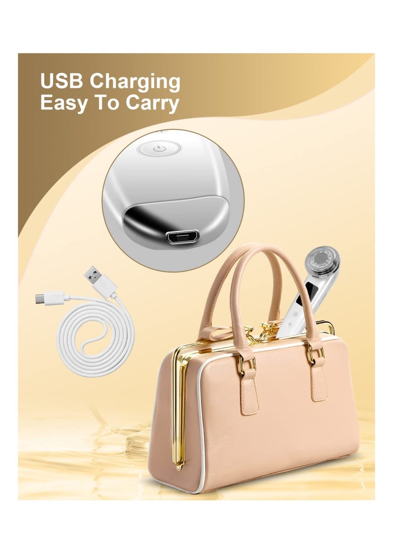 Excefore Face Massager, 4 in 1 Beauty Device, Multifunctional Facial Skin Care Tool, Anti Aging Skin Tightening Firming Skin Care Tools, for Deep Clean, Nourishment, Firming, Eye Skin (White) - Image 5