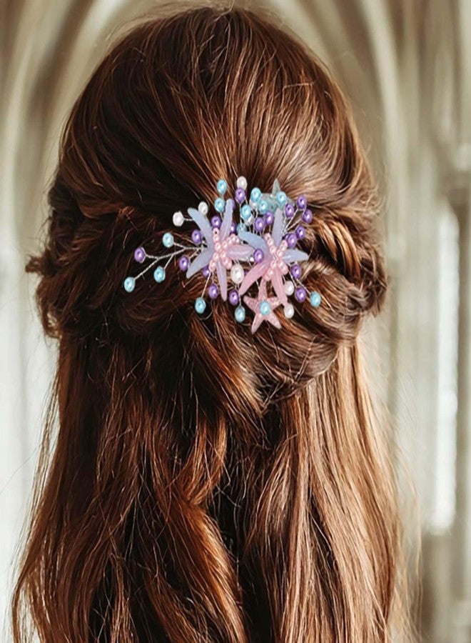 Campsis Starfish Wedding Hair Clips, Pearl Bride Hair Piece, Bridesmaid Barrette Hair Accessories for Women - Image 4