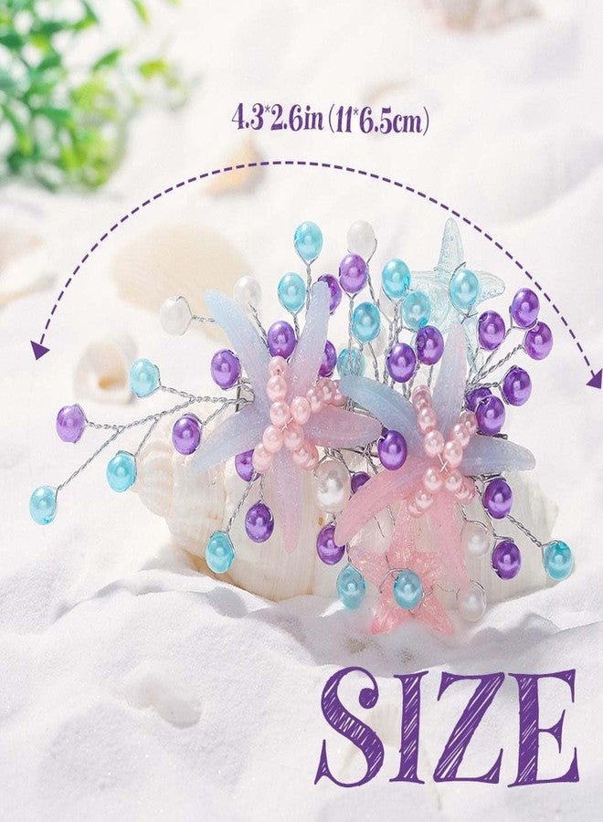 Campsis Starfish Wedding Hair Clips, Pearl Bride Hair Piece, Bridesmaid Barrette Hair Accessories for Women - Image 3