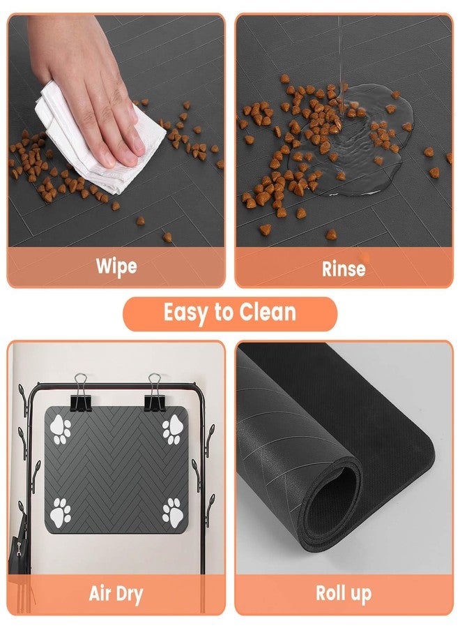 DK177 Pet Feeding Mat-Absorbent Pet Placemat for Food and Water Bowl, with Waterproof Rubber Backing, Quick Dry Water Dispenser Mat for Dog and Cat (24"x16", Coffee) - Image 4