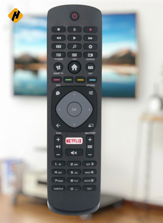 HUHA Replacement Philips Television Remote Control Black