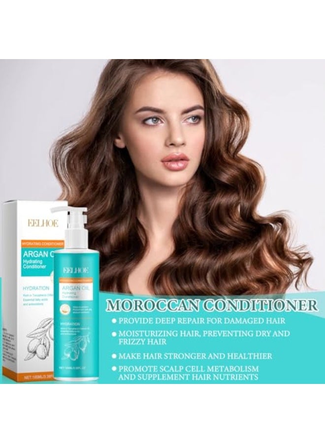 إيلهو مجموعة العناية بالشعر المغربية من 4 قطع، زيت شعر موروكانويل، شامبو وبلسم موروكانويل، بلسم شعر مغربي لشعر أكثر صحة ونعومة - Image 5