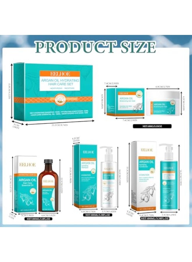 إيلهو مجموعة العناية بالشعر المغربية من 4 قطع، زيت شعر موروكانويل، شامبو وبلسم موروكانويل، بلسم شعر مغربي لشعر أكثر صحة ونعومة - Image 2