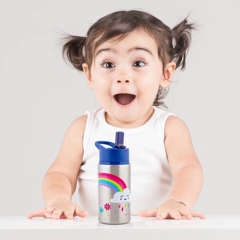 Stephen Joseph Stainless Steel Water Bottles, 18 OZ, Straw lid, Reusable tumbler, Insulated, Rainbow - Image 4