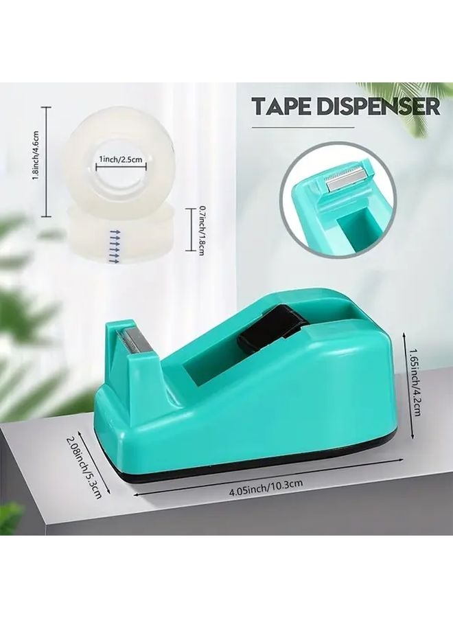 Blue Plastic Tape Dispenser With 2 Refill Rolls For Gift Wrapping And Office Supplies - Image 2
