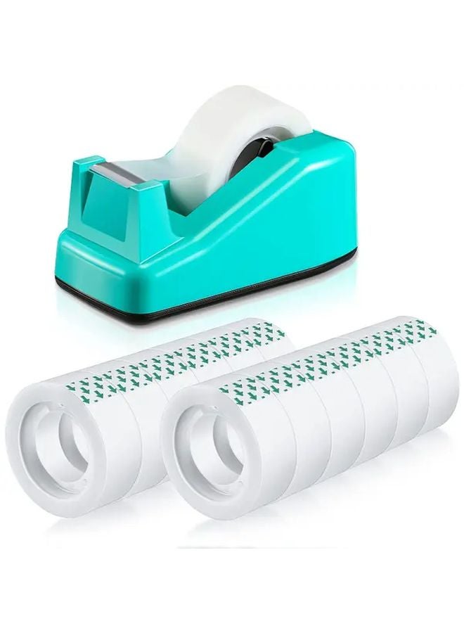 Blue Plastic Tape Dispenser With 2 Refill Rolls For Gift Wrapping And Office Supplies - Image 1