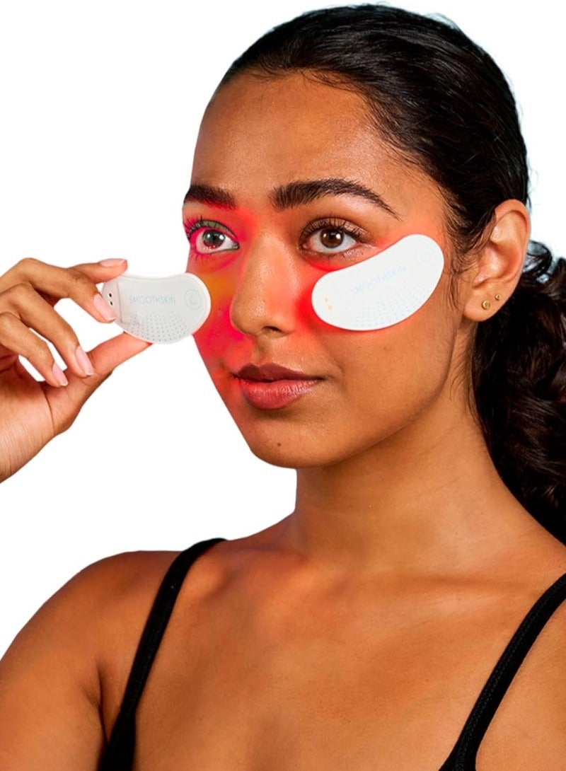 سموث سكن  لاصقات العيون LED من سموث سكين ديو لوكس ميني مع علاج الضوء الأحمر – 24 لصقة هيدروكولويد لتحفيز الكولاجين، تقليل التجاعيد، شد البشرة وتفتيحها - Image 1