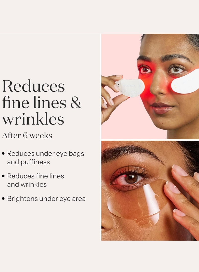 سموث سكن  لاصقات العيون LED من سموث سكين ديو لوكس ميني مع علاج الضوء الأحمر – 24 لصقة هيدروكولويد لتحفيز الكولاجين، تقليل التجاعيد، شد البشرة وتفتيحها - Image 3