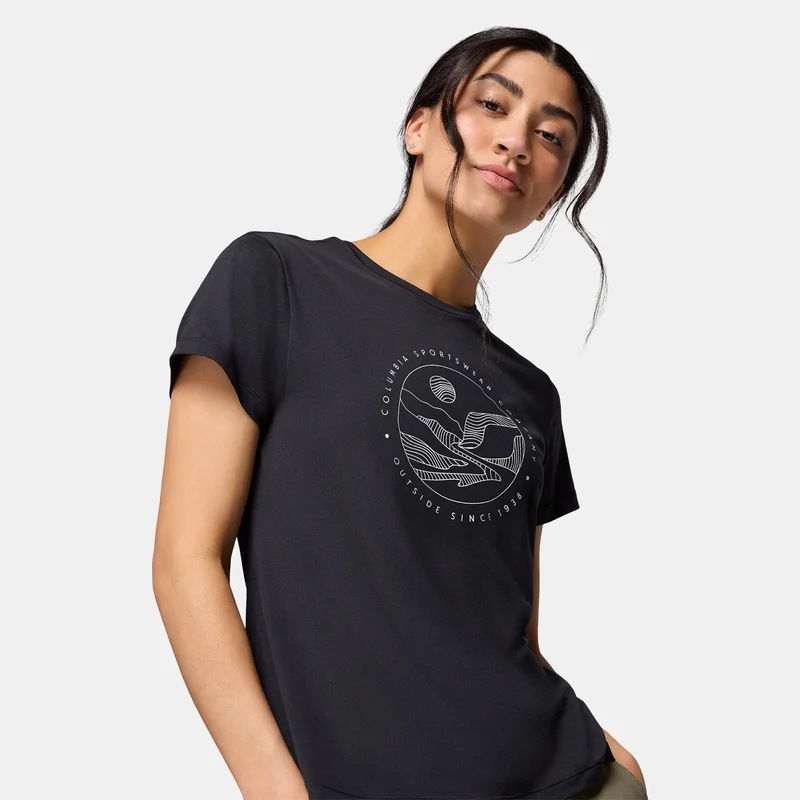 Columbia Black Women's Sloan Ridge Technical Hiking T-Shirt for Women | Best Price UAE