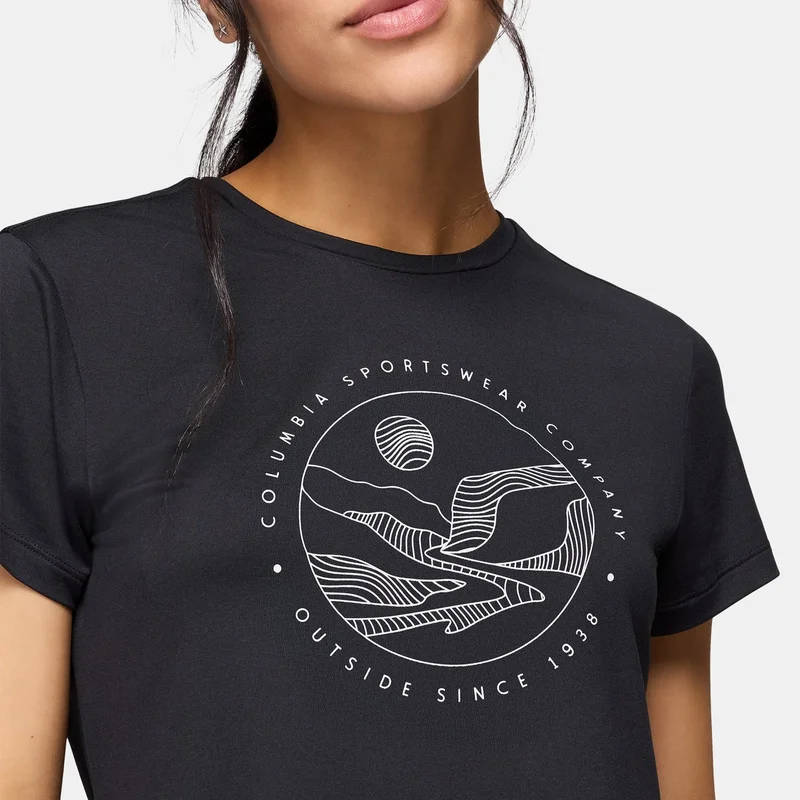 Columbia Black Women's Sloan Ridge Technical Hiking T-Shirt for Women | Best Price UAE