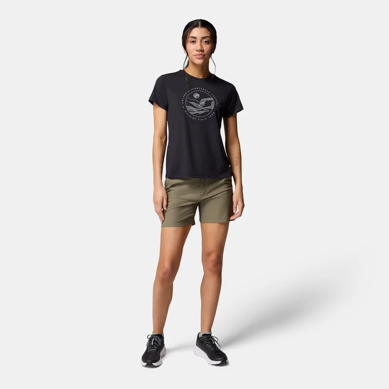 Columbia Black Women's Sloan Ridge Technical Hiking T-Shirt for Women | Best Price UAE