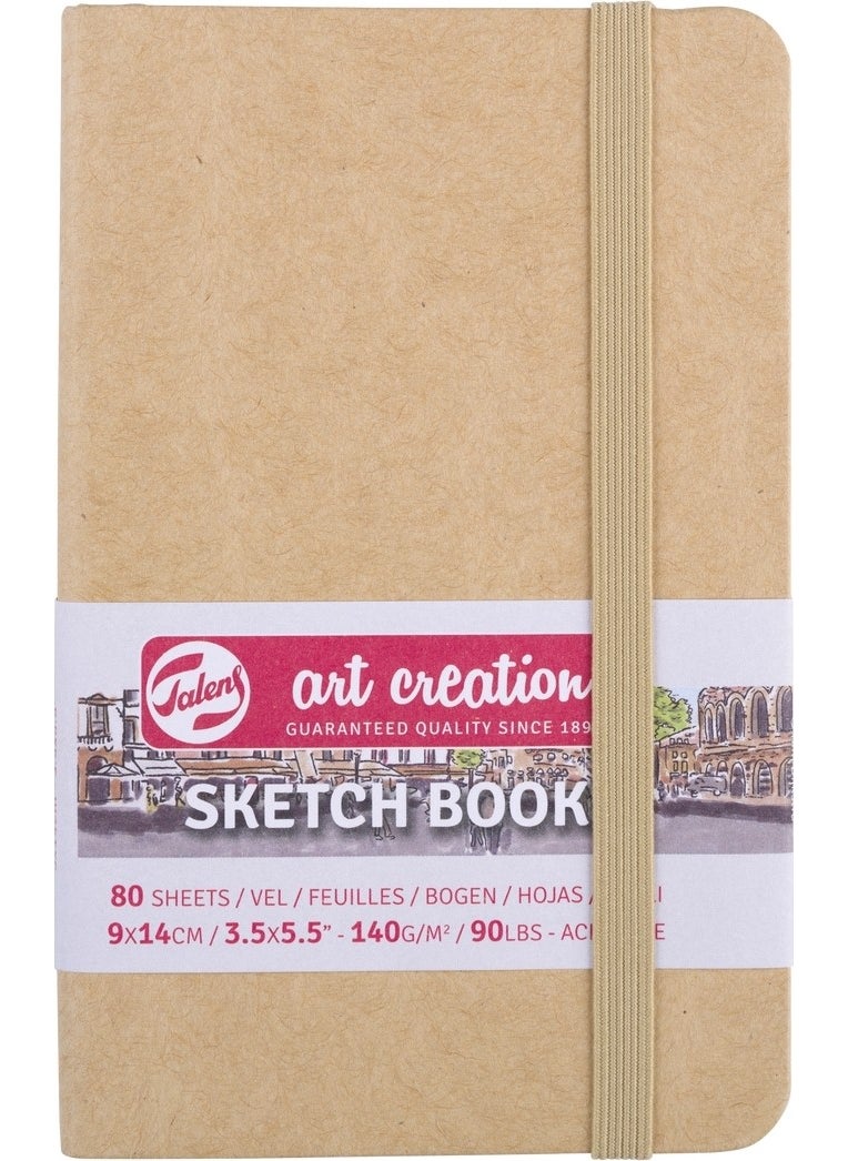 Talens Art Creation Kraft Cover Sketchbook 140 Gram 9 x 14 cm 80 Sheets  - Image 1