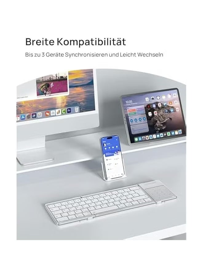 Green Tiger Folding Bluetooth Keyboard for iOS Android Windows - Image 2