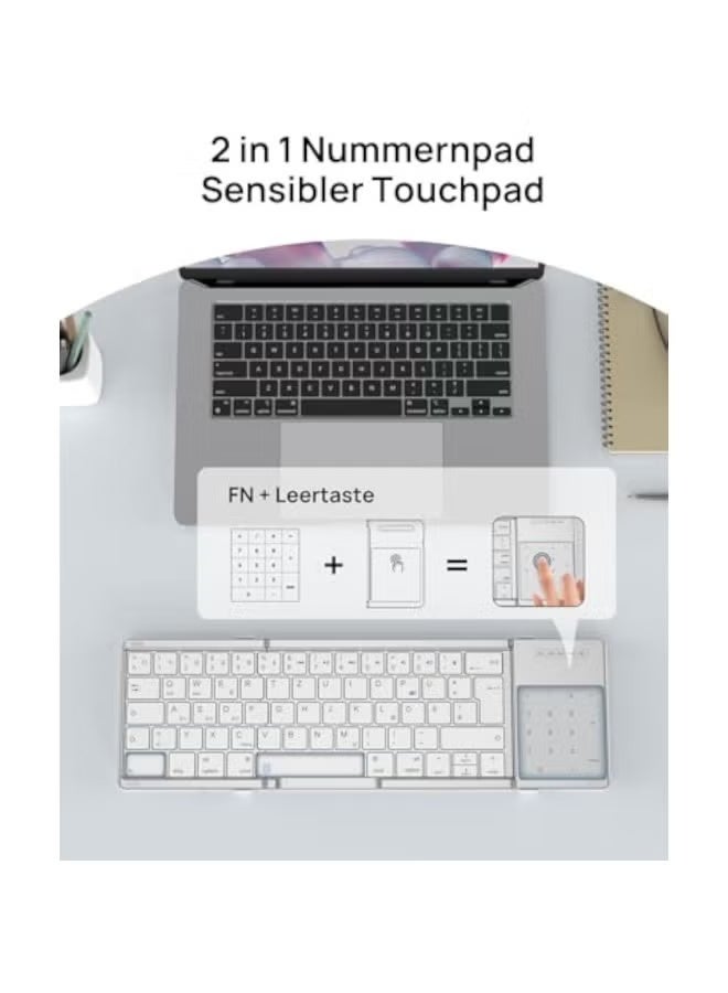 Green Tiger Folding Bluetooth Keyboard for iOS Android Windows - Image 3