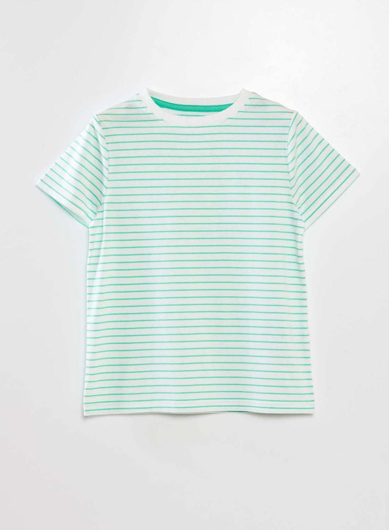 Kiabi striped-t-shirt-green-1 - Image 1