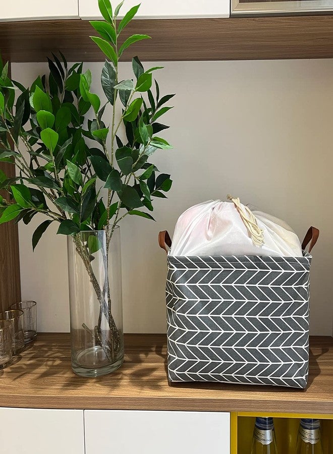 CLOCOR 3-pack Rectangular Storage Bin,Collapsible Home Organization (Grey Arrow) - Image 3
