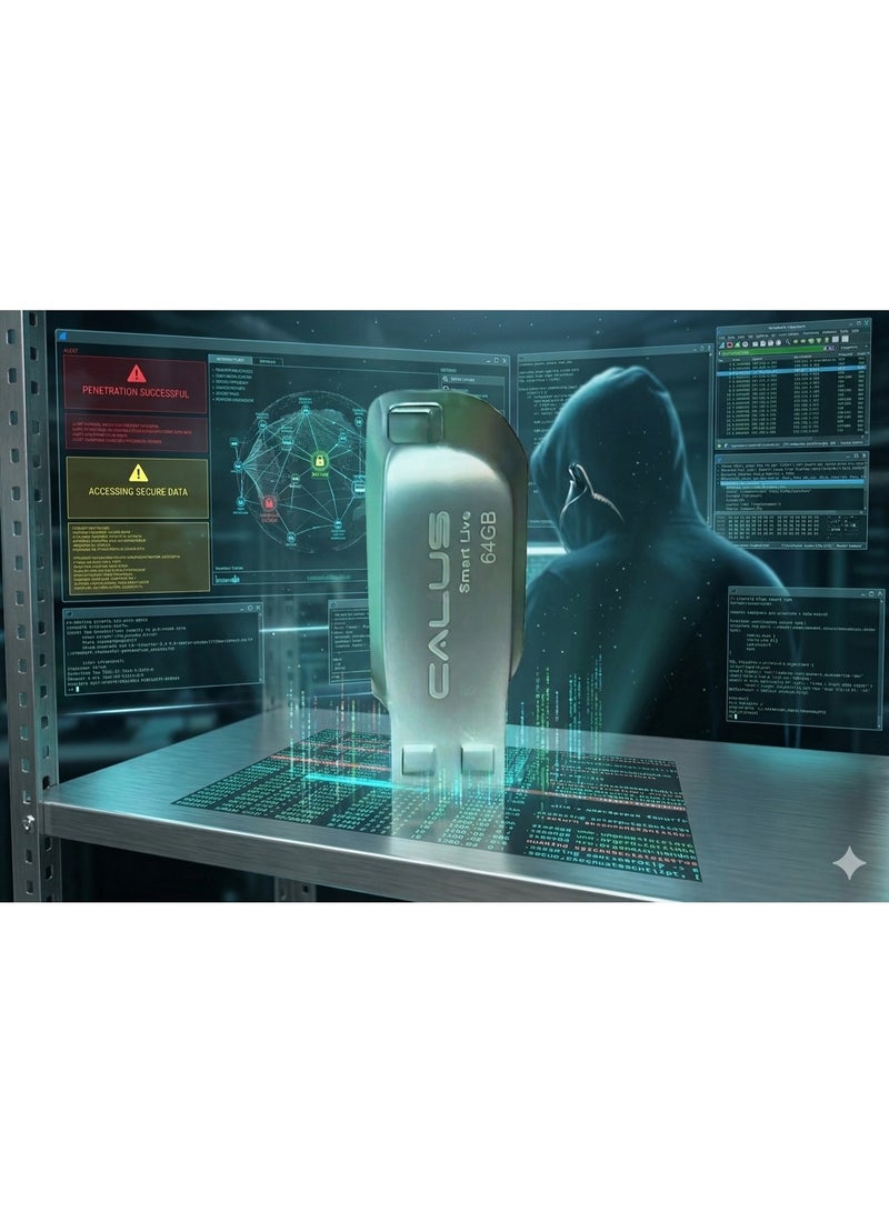 كالوس ذاكرة فلاش كالوس بسعة 64 جيجابايت عالية السرعة بمنفذ USB 3.0: تصميم متين ومقاوم للماء لتخزين البيانات بشكل آمن، متوافقة مع أنظمة ويندوز وماك ولينكس - Image 1