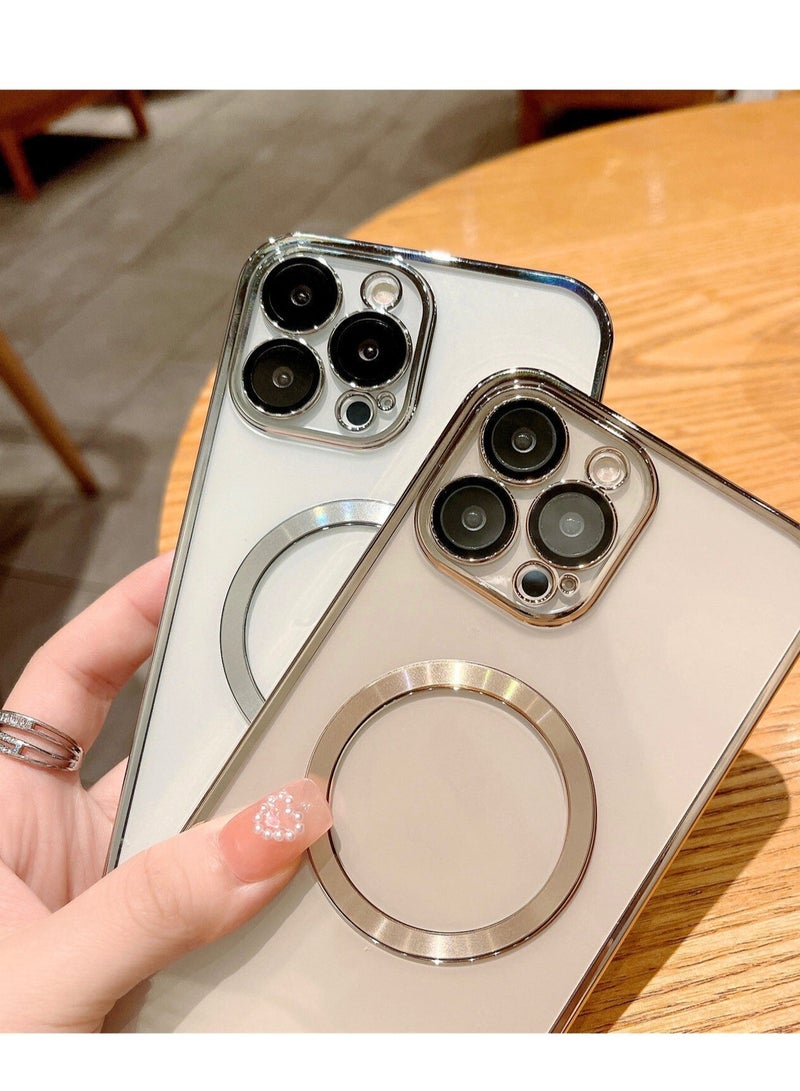 ELTRAZONE 2pack For iPhone 14 Pro Max Clear Case Slim Plating MagSafe Magnetic Cover - Image 1