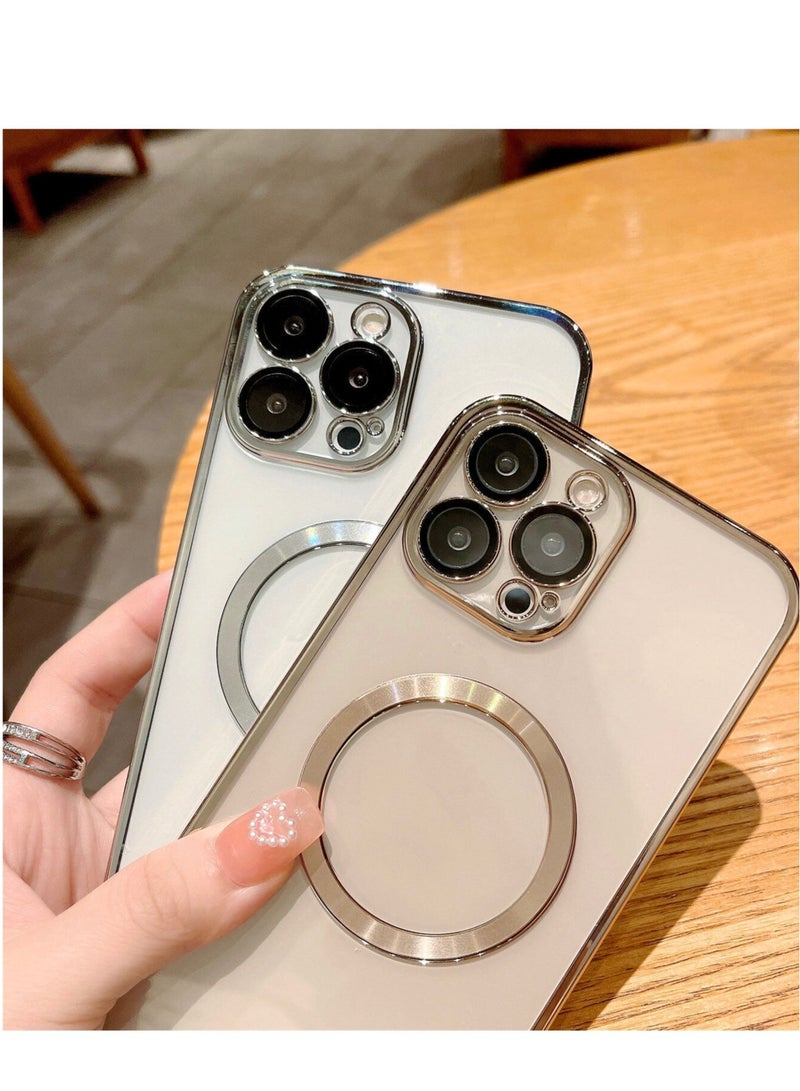 ELTRAZONE 2pack For iPhone 14 Pro Max Clear Case Slim Plating MagSafe Magnetic Cover - Image 5