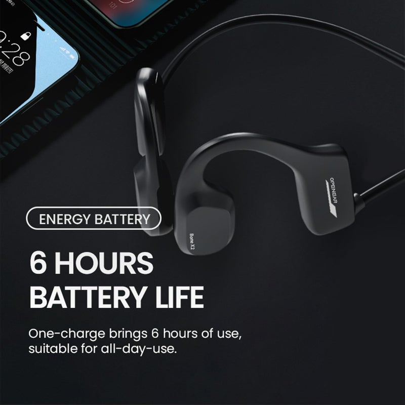 XIMAND XIMAND Bone Conduction Headphones IP68 Swimming Waterproof Dustproof Sweatproof MP3 Player Headset Underwater Music Player 8GB 1000 Songs, Open-Ear Wireless Earphones Bluetooth 5.3 with Mic - Blue - Image 4
