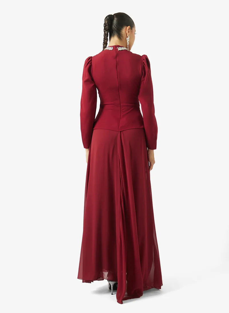 خزانة Mock Peplum Dress
