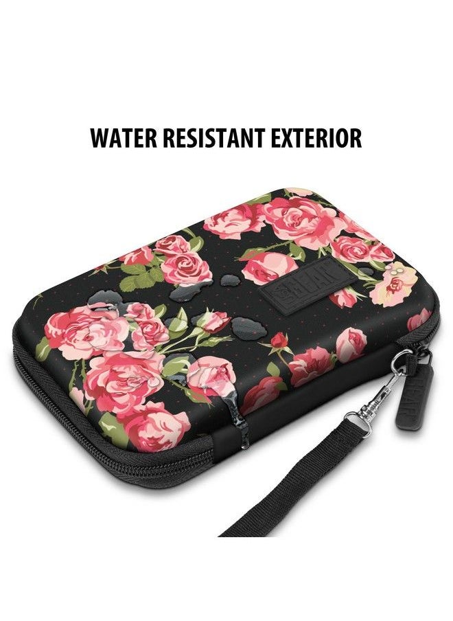 Hard Shell Portable Printer Case With Scratchresistant Interior Security Strap And Wrist Strap Compatible With Hp Sprocket Fujifilm Instax Mini 11 Canon Ivy Kodak & More Floral