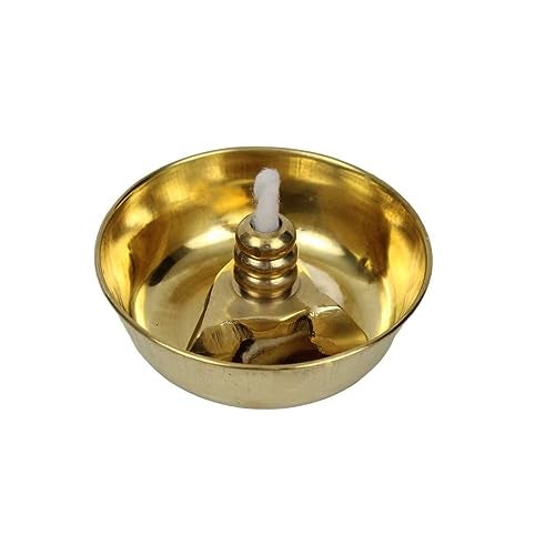 Putrika Traditional Handicrafted Brass Wick Holder - Thiri Stand, Batti Stan, Candle Sustainer for Pooja - Fits All Type Diyas (Big, 4) - Image 3