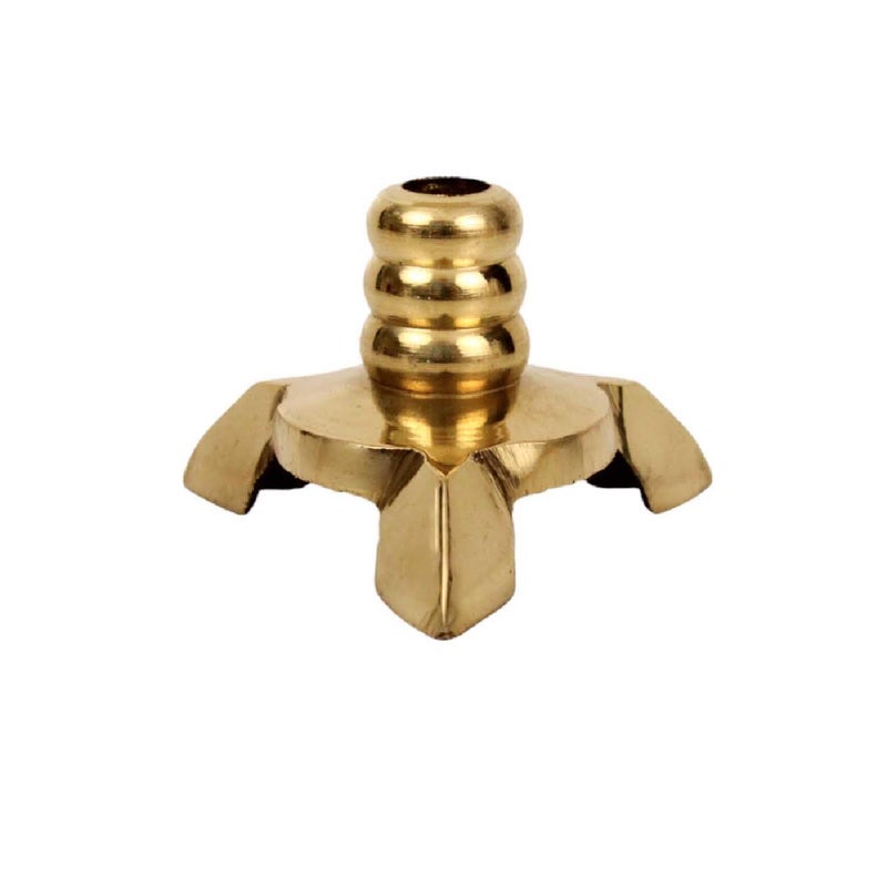 Putrika Traditional Handicrafted Brass Wick Holder - Thiri Stand, Batti Stan, Candle Sustainer for Pooja - Fits All Type Diyas (Big, 4) - Image 5