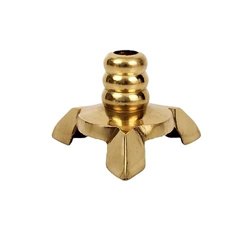 Putrika Traditional Handicrafted Brass Wick Holder - Thiri Stand, Batti Stan, Candle Sustainer for Pooja - Fits All Type Diyas (Big, 4) - Image 1