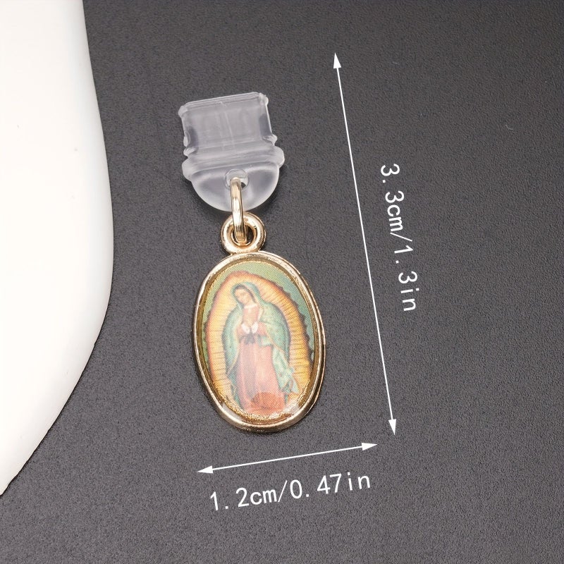 For Android Phone Charging Port Dust Plug Our Lady Of Guadalupe Decoration Pendant - Image 2