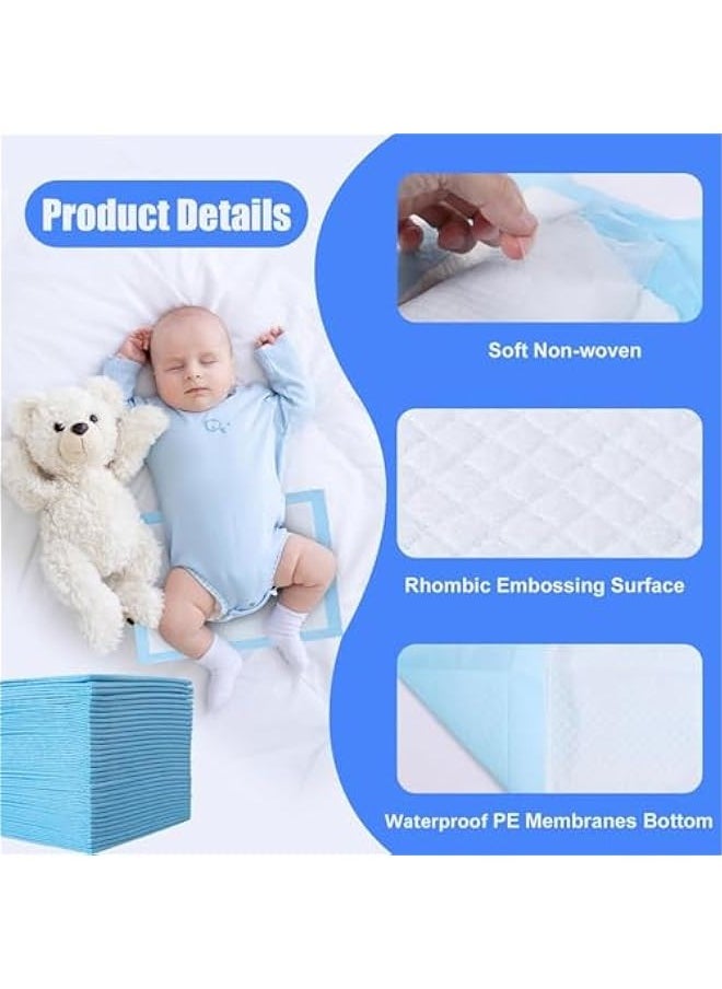 TRASSLE 100 Pack Disposable Changing Pads, Disposable Bed Pads, Waterproof Diaper Changing Pad, Leak-Proof Underpads, Large Diaper Pad Changing Mat Disposable Baby Underpads, Ultra Absorbent  - Image 5